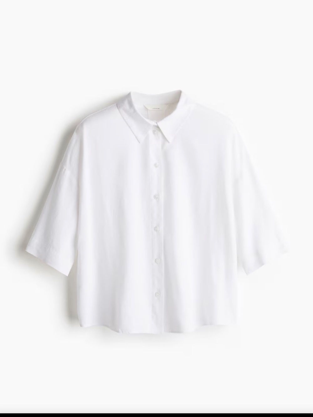 NWT H&M natural linen camp shirt button up size XXL